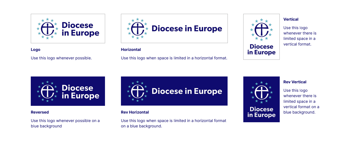 Diocese in Europe logo variations