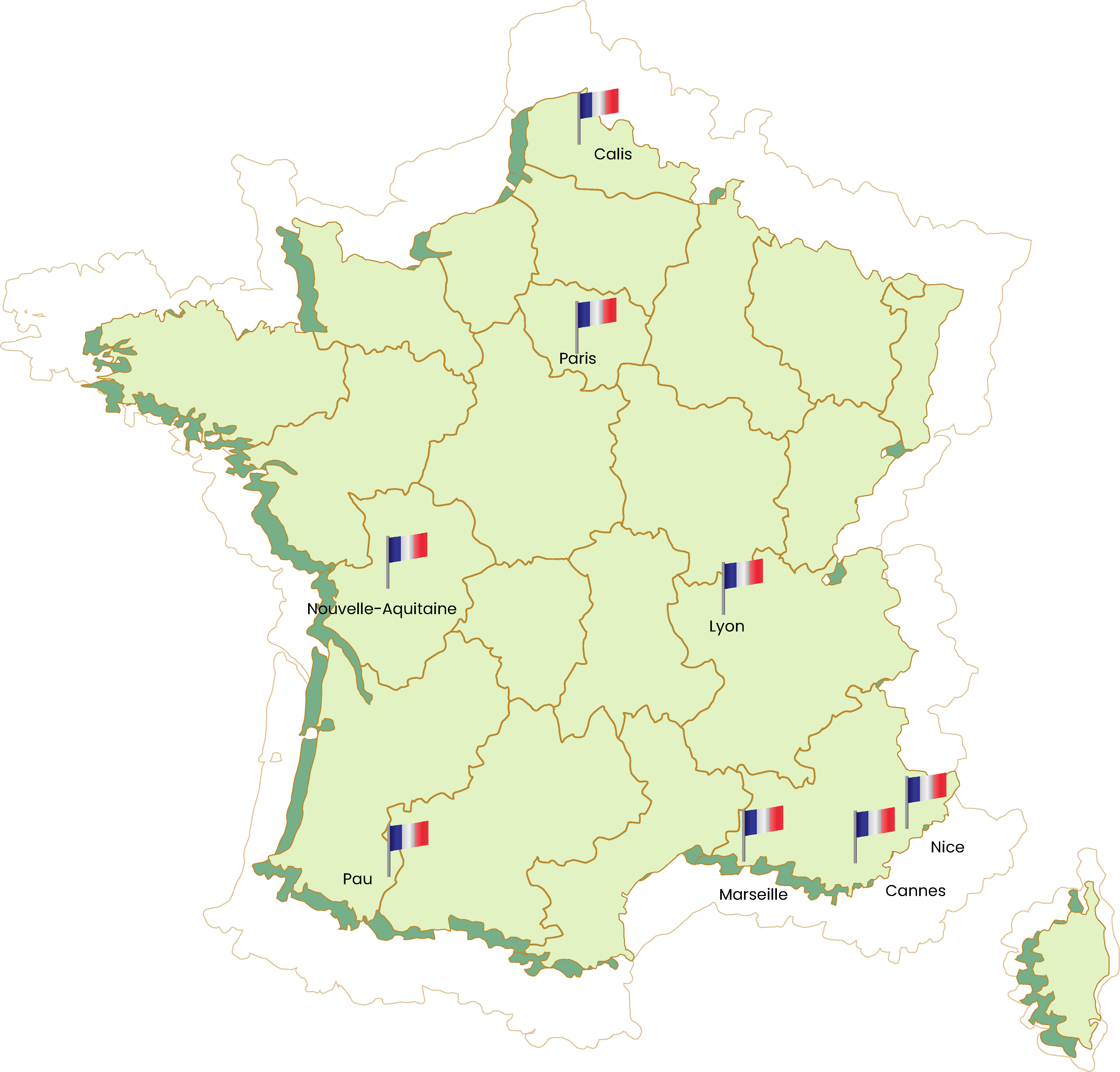 A map of France.
