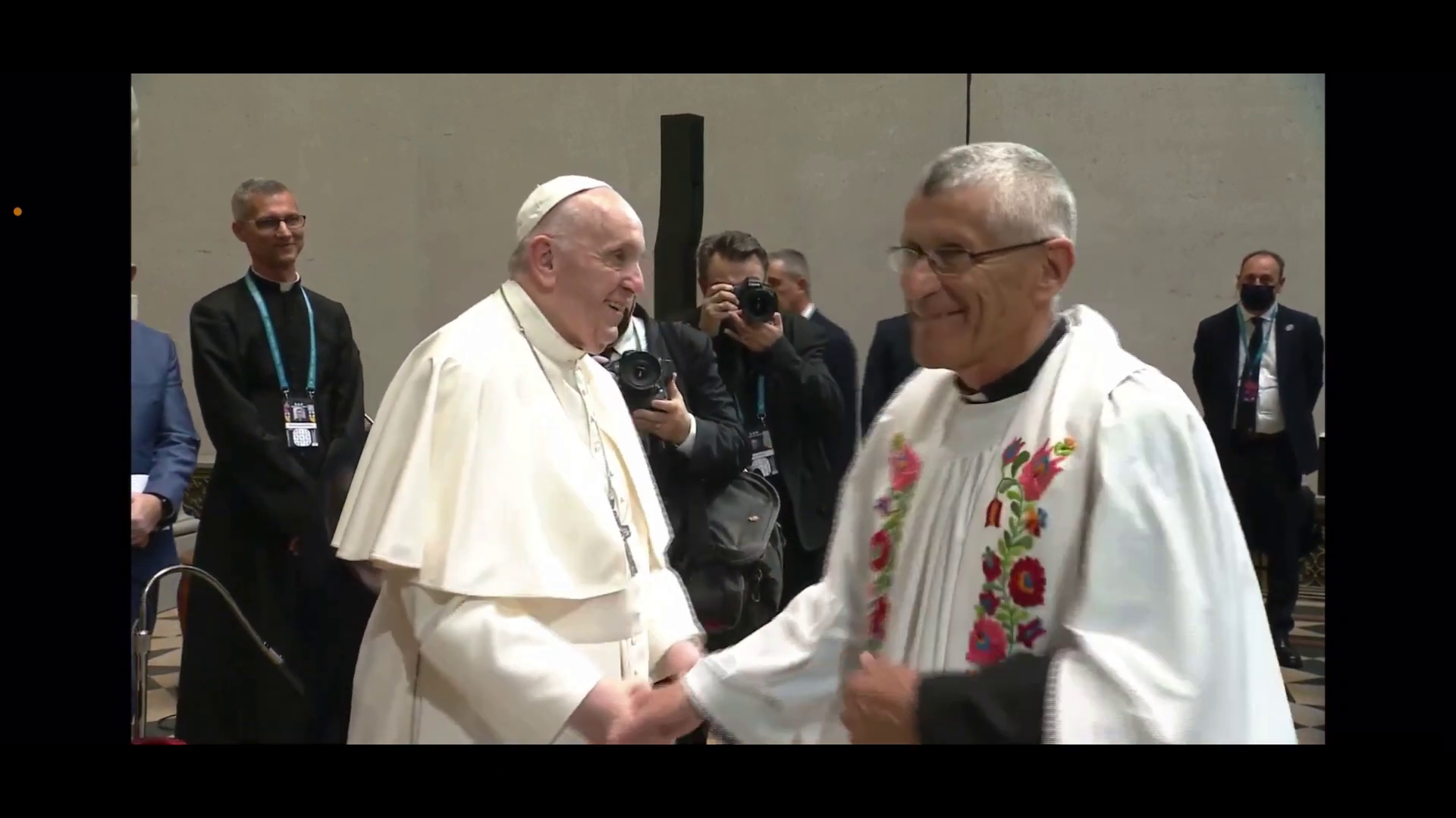 Pope Francis on a visit to Budapest.