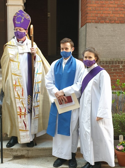 Bishop Robert, Jacob Bolger and Annie Bulger.