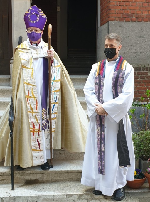 Bishop Robert and Stephen, Area Dean of Belgium.