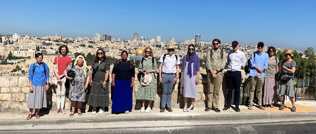 The group posing for a group photo in Bethlehem.
