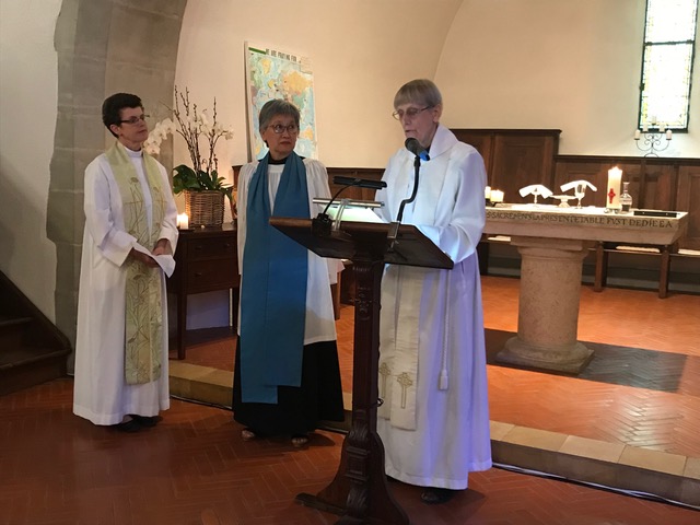 Betty being licensed by Archdeacon Adèle.