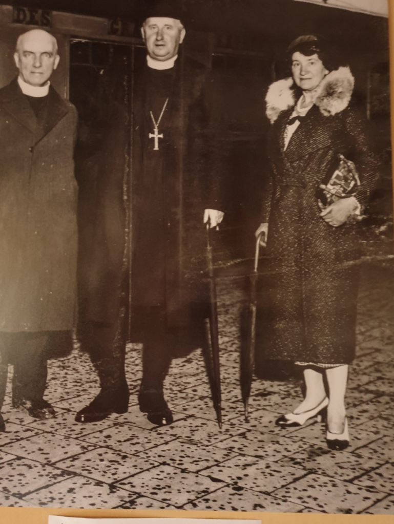 The Bishop of Fulham arriving at Amsterdam Central Station with his wife in June 1933.