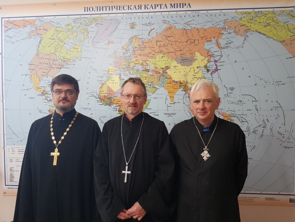 Bishop Robert with Hieromonk Stefan Igumnov and Fr. Malcolm Rogers.