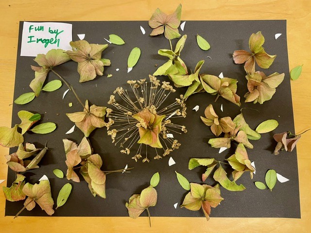 children's art with herbs