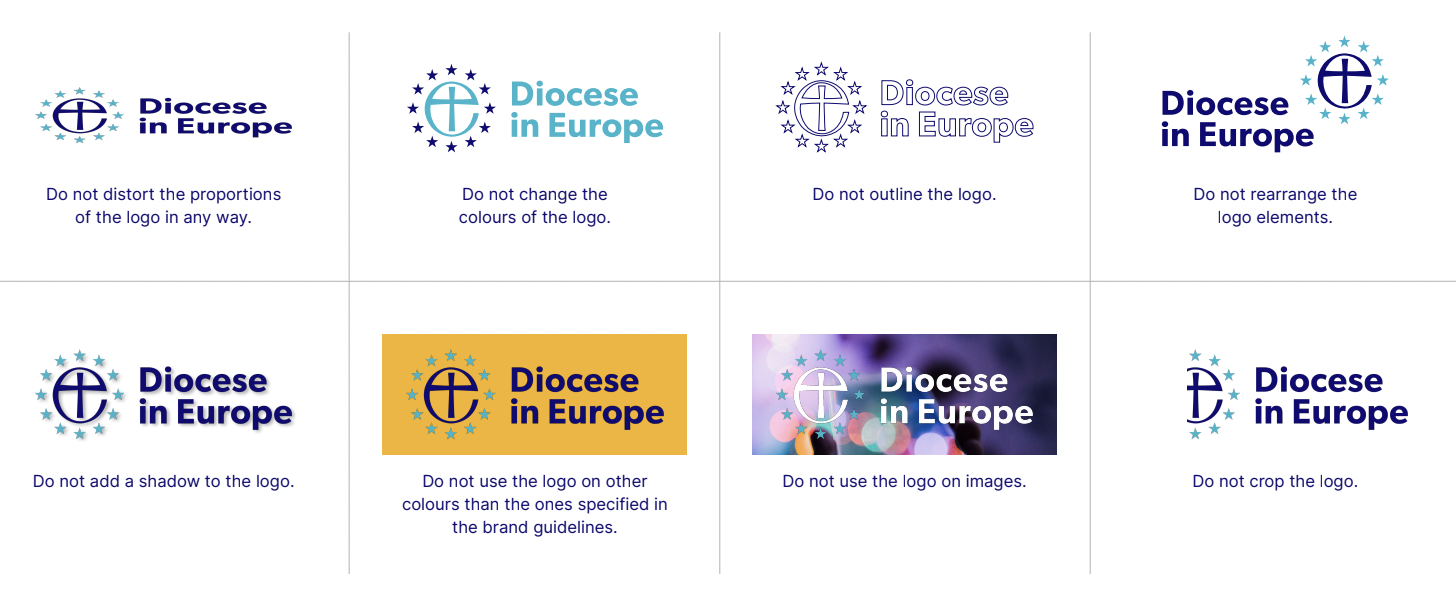 Diocese in Europe incorrect logo usage examples
