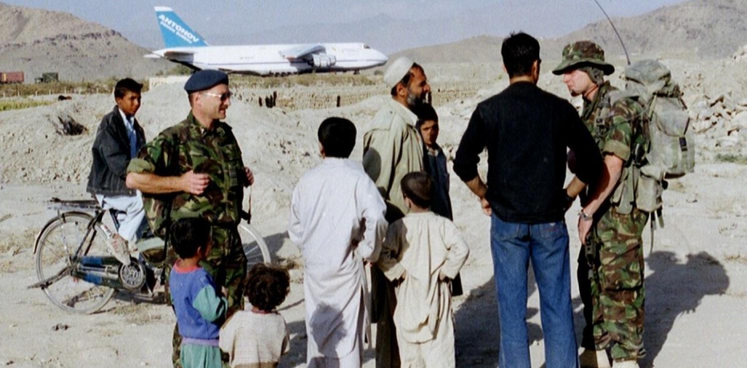 The Revd Andrew McMullon talks to civilians in Afghanistan.