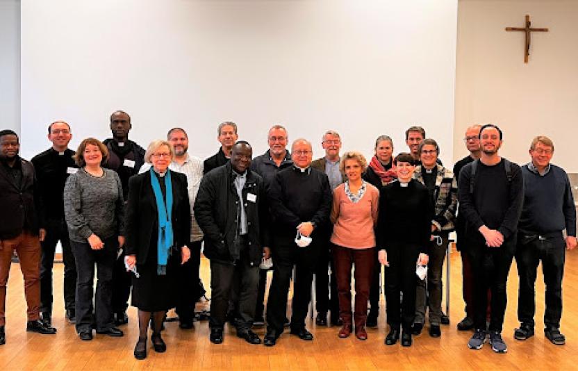 Bishop David with participants of the post ordination programme.