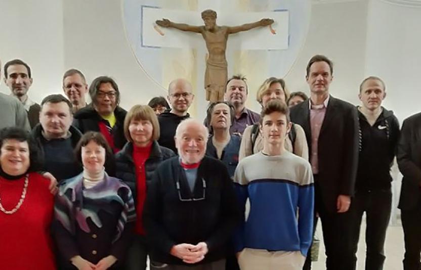 Archdeacon Colin and the friendly congregation of the Kiev Chaplaincy.