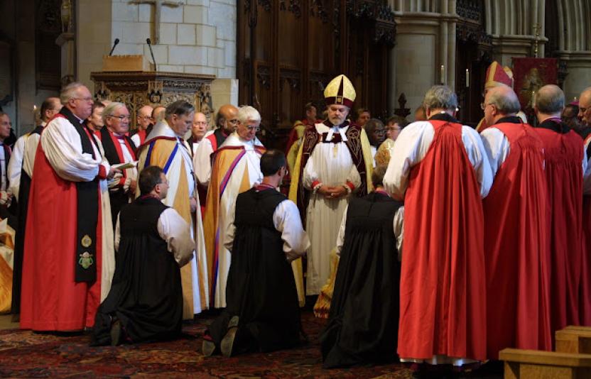 Bishop David being concecrated.