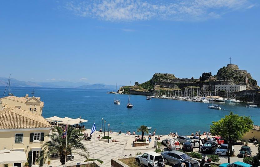 Corfu town harbour