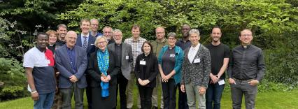 group photo in a green garden