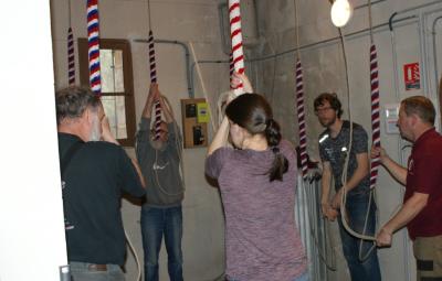 A group rings the bells at Vernet-les-Bains.