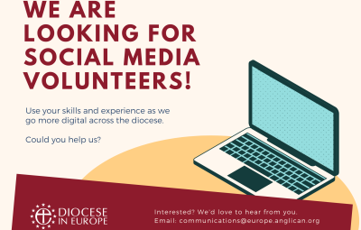 A Diocese of Europe poster for Social Media Volunteers.