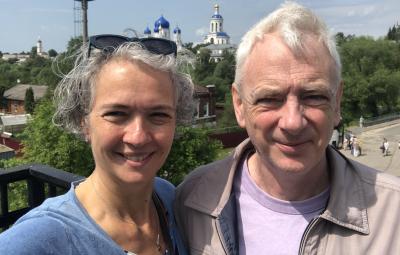 Canon Revd Malcolm Rogers  and wife selfie